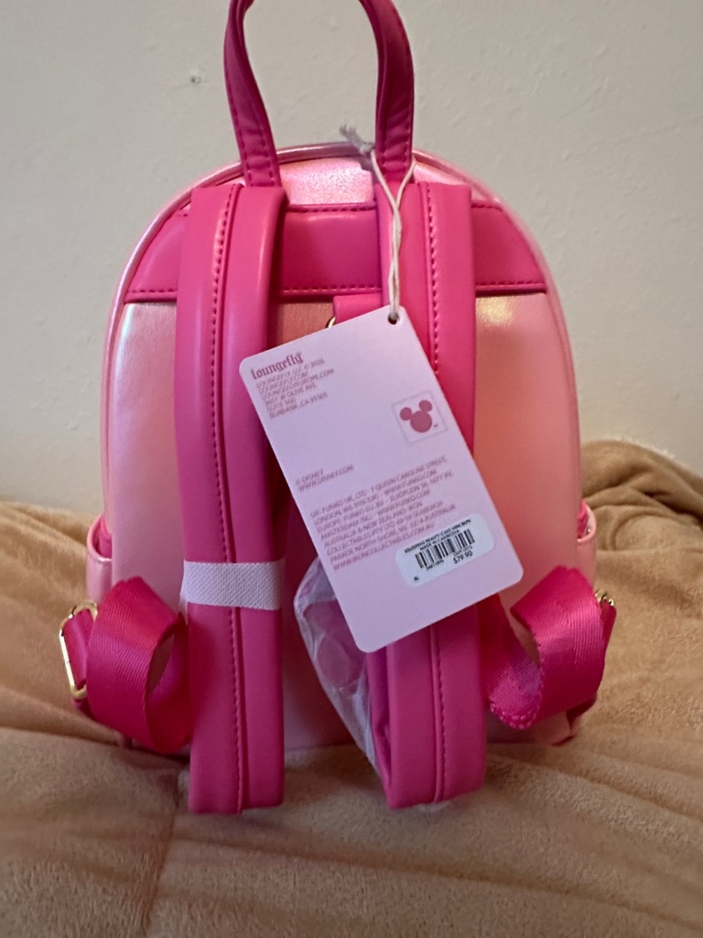 Loungefly Aurora Shimmery Pink Princess Cake Mini Backpack NWT - Picture 3 of 6